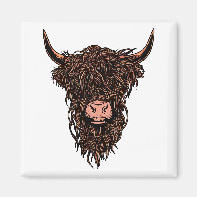 Imã Cabeça de Vaca das Terras Altas Engraçada (Frente)
