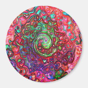 Imã Cabeça Vermelha De Água Abstrato Retro Líquido