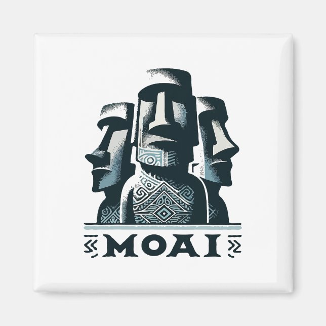 Imã Cabeças Moai da Ilha de Páscoa (Frente)