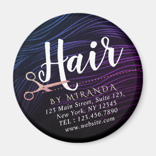 Imã Cabeleireiro Cabeleireira Tesoura Rosa Dourada Bel