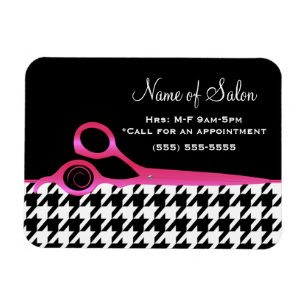 Ímã Cabeleireiro cor-de-rosa e preto feminino de