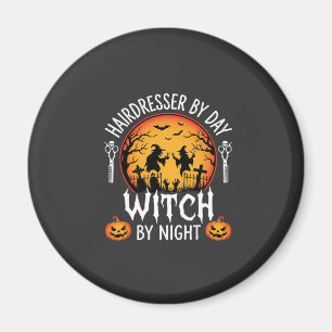 Imã Cabeleireiro de Halloween por Dia Bruxa por Noite