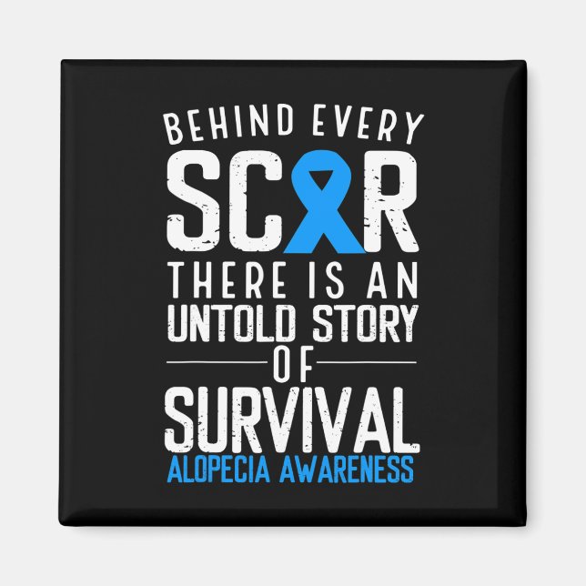 Imã Cabelo Balançoso Perda Azul Fita Alopecia Areata A (Frente)