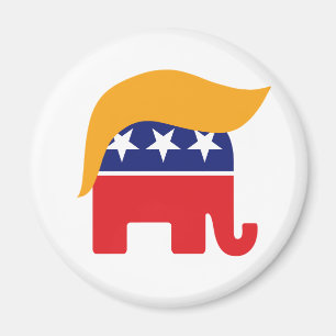 Imã Cabelo de Donald Trump Logotipo do Elefante do Par
