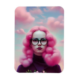 Ímã Cabelo Rosa Sério