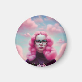 Imã Cabelo Rosa Sério