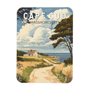 Ímã Cabo Cod Massachusetts Viagem Arte Vintage
