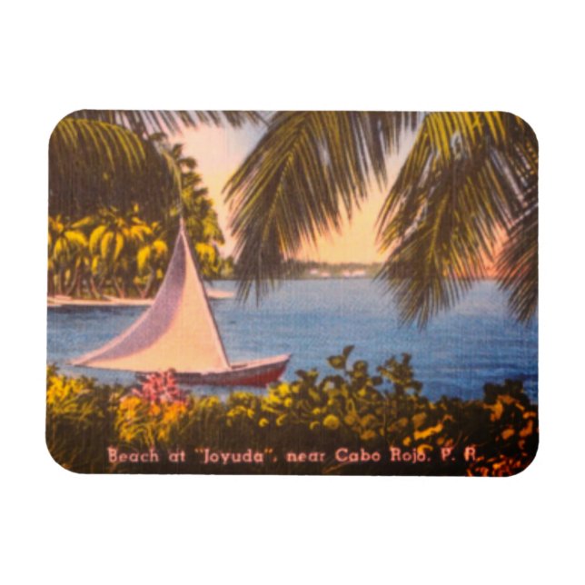 Ímã Cabo Rojo, Porto Rico - Praia em Joyuda (Horizontal)