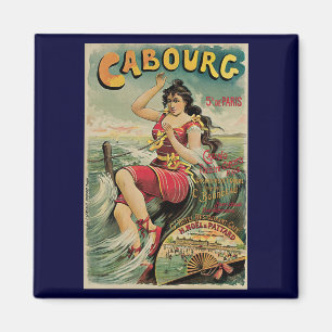 Imã Cabourg, France Beach Resort, Viagens vintage Art