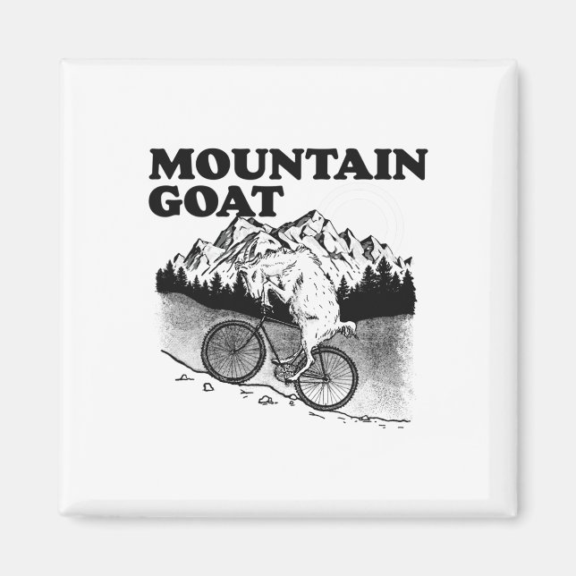 Imã Cabra Montês Divertida Cabra Ciclista De Montanha  (Frente)
