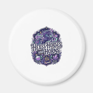 Imã Cabra Unicórnio Hexes Cavalos e Chifres POD Pronto
