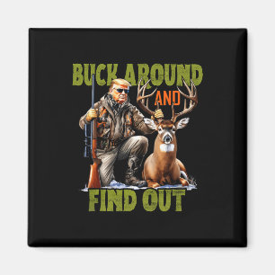 Imã Caça ao Veado Trump Retro Camuflagem Engraçado Alr