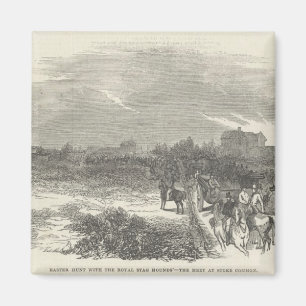 Imã Caça da páscoa com os cães do veado real