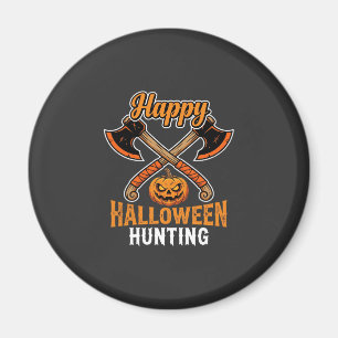 Imã Caça de Halloween Machados Cruzados Jack O Lantern