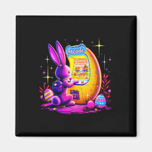 Imã Caça de Páscoa Arcade - Bunny Gamer Estilo Retro d