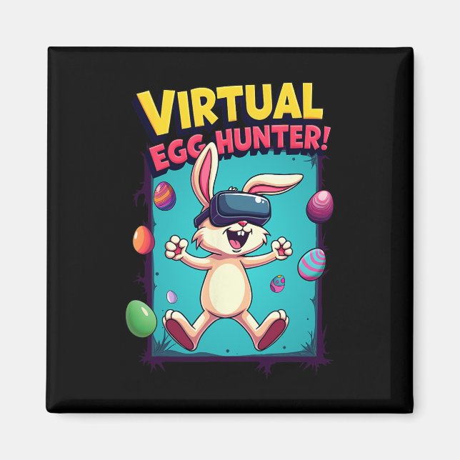 Imã Caça-Ovos Virtual - Bunny Gamer Divertido Vr Pásco (Frente)