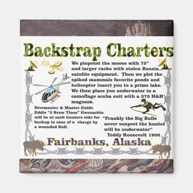 Imã Caça subaquática de alce da Backstrap Charters (Frente)