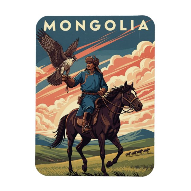 Ímã Caçador de Falcões na Mongólia Viagem (Vertical)