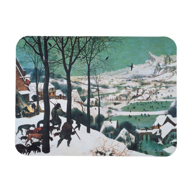 Ímã Caçadores na neve por Bruegel (Horizontal)