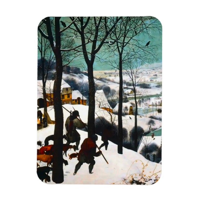 Ímã Caçadores na Paisagem da Neve Pieter Bruegel (Vertical)