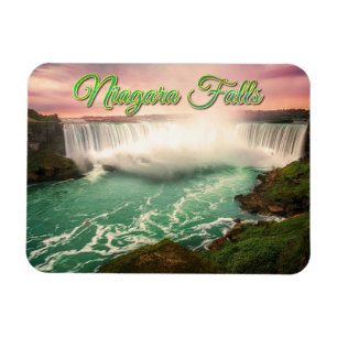 Ímã Cachoeira de Niagara, pôr do sol no Canadá estiliz