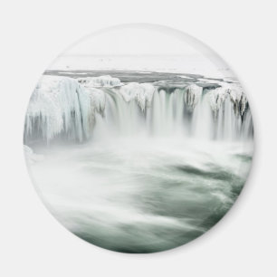 Imã Cachoeira Godafoss, inverno, Islândia