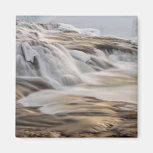 Imã Cachoeira Godafoss, inverno, Islândia