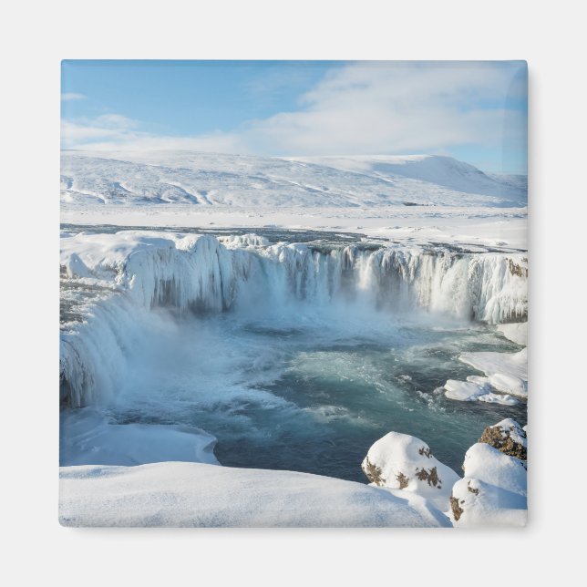 Imã Cachoeira Godafoss Paisagem (Frente)