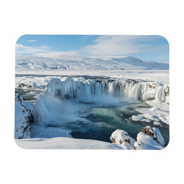 Ímã Cachoeira Godafoss Paisagem (Horizontal)