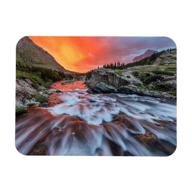 Ímã Cachoeira Swiftcurrent | Parque Nacional Glacier M (Horizontal)