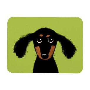 Ímã Cachorrinho Dachshund Fofo de Cabelo Comprido