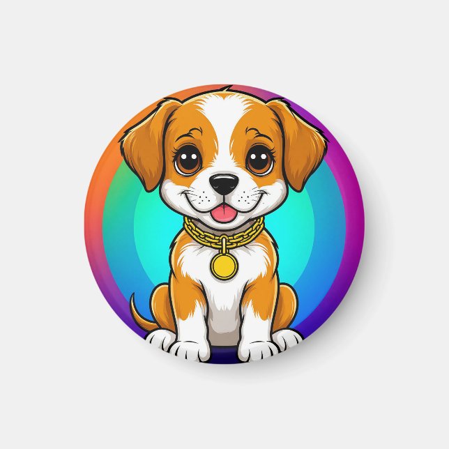 Imã Cachorrinho de Desenho Adorável (Frente)