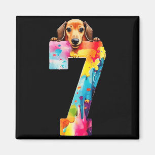 Imã Cachorro 7 Anos Dachshund Aniversário