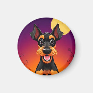 Imã Cachorro Adorável em Cena de Halloween