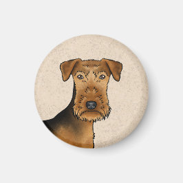 Imã Cachorro Airedale Terrier Cabeça de Cachorro Bingl