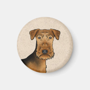 Imã Cachorro Airedale Terrier Cabeça de Cachorro Bingl