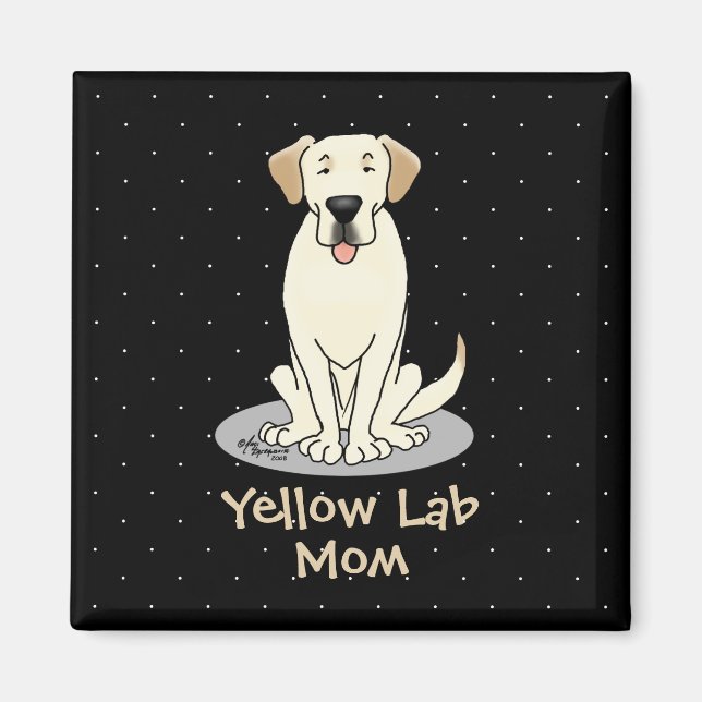 Imã Cachorro Amarelo Mãe (Labrador Retriever Mãe) (Frente)