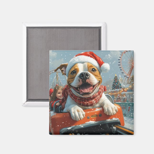 Imã Cachorro American Staffordshire Natal (Front/Back)