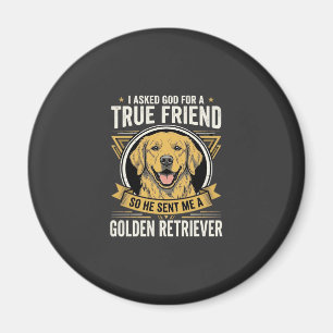 Imã Cachorro Amigo Verdadeiro Retriever Dourado