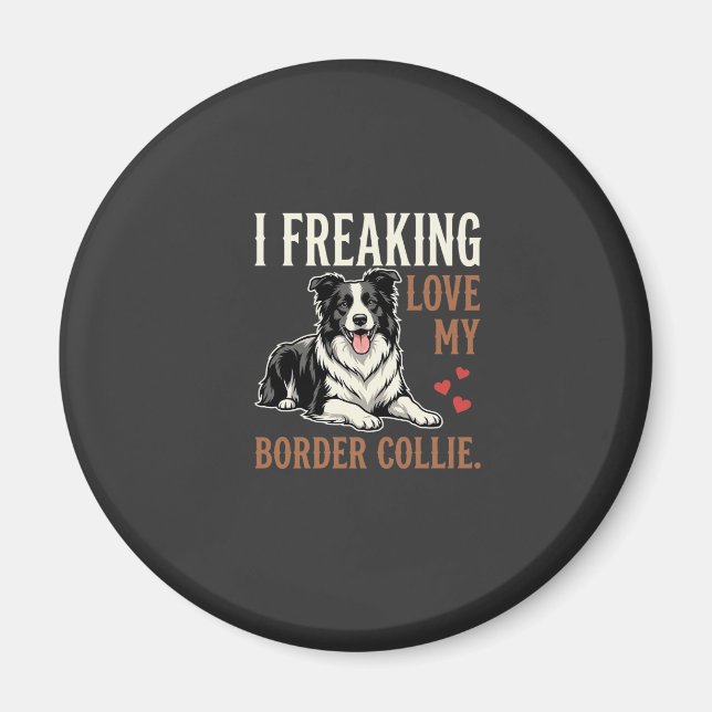 Imã Cachorro Amor Border Collie Engraçado (Frente)