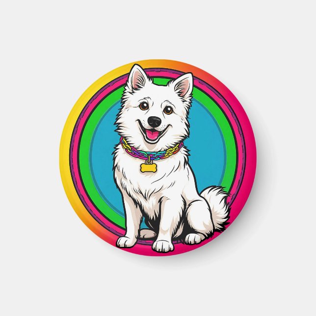 Imã Cachorro Animado Fofo com Coleira (Frente)