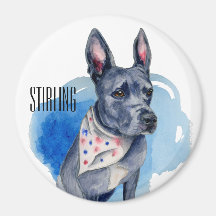 Cachorro Azul De Pit Bull Personalizável