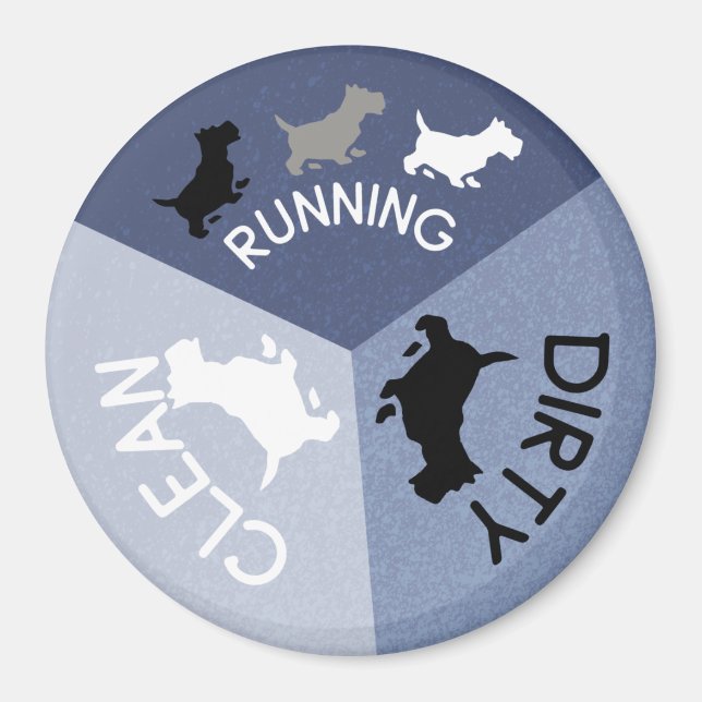 Imã Cachorro Azul Magneta da máquina de lavar louça a  (Frente)