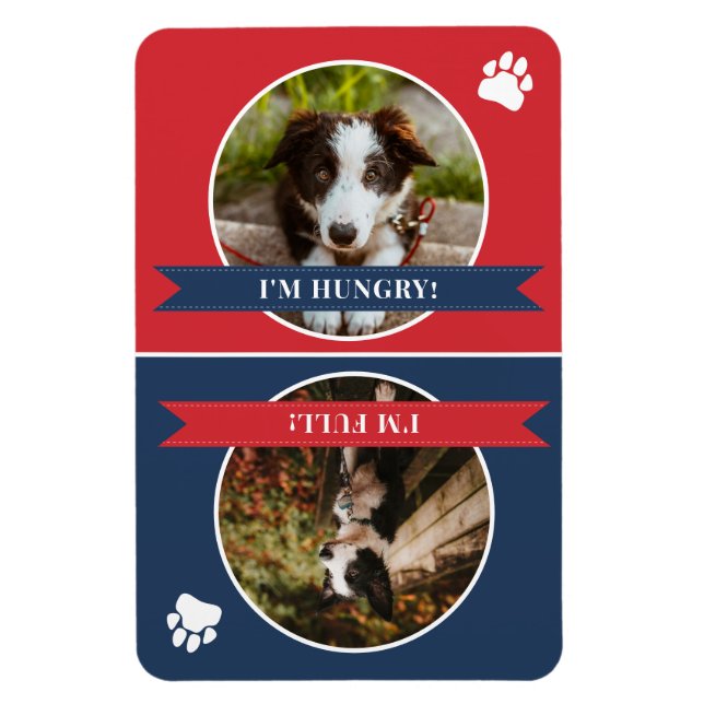 Ímã Cachorro Azul Marinho Vermelho É Foto Alimentada (Vertical)
