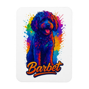 Ímã Cachorro Barbet Vibrante da Arte Pop