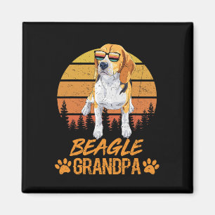 Imã Cachorro Beagle Tricolor Vintage Vovô Pata Pai