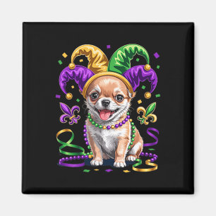 Imã Cachorro Bonito Chihuahua Mardi Gras Amantes de Cã