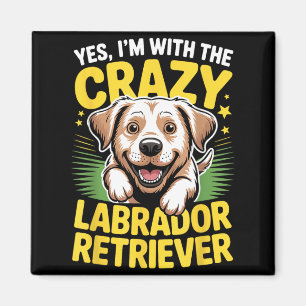 Imã Cachorro Bonito e Divertido Com o Labrador Louco