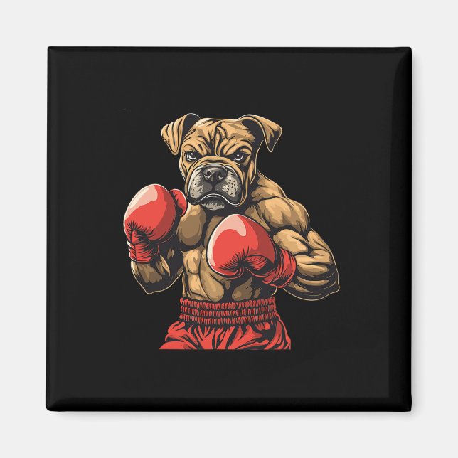 Imã Cachorro Boxeador Luvas de Boxe Gráfico Para Homen (Frente)