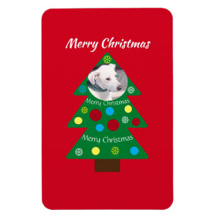 Ímã Cachorro Branco Cachorro Colorido Árvore de Natal